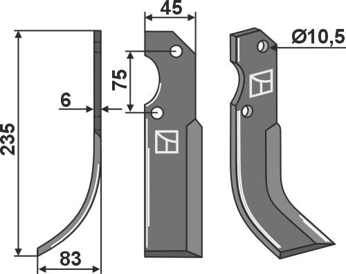 Blade 235x45mm, left