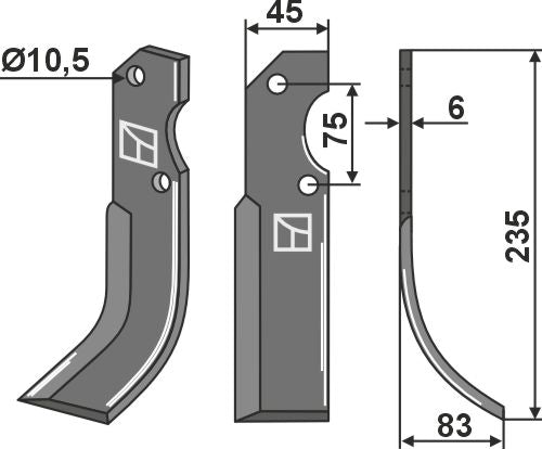 Blade 235x45mm, right