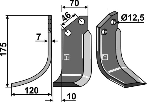 Blade 175x70mm, left