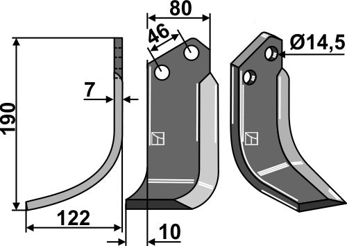 Blade 190x80mm, left