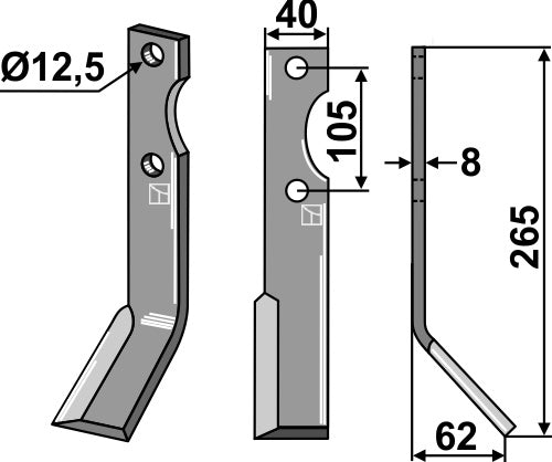 Blade 265x40mm, right