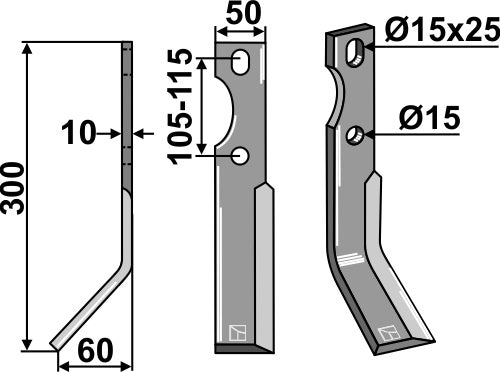 Blade 300x50mm, left