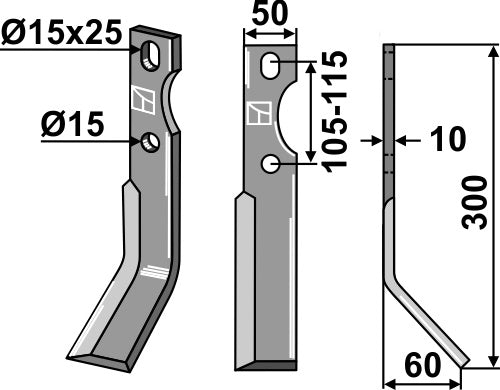 Blade 300x50mm, right