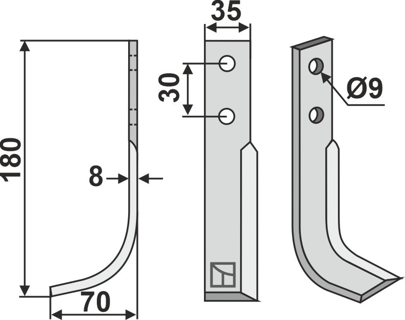 Blade 180x35mm, left