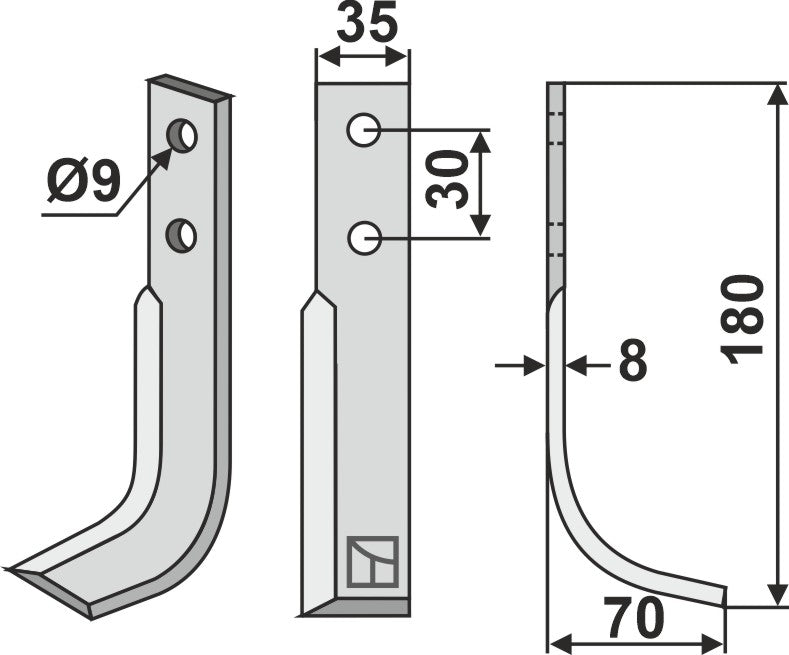 Blade 180x35mm, right