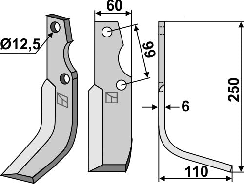 Blade 250x60mm, right