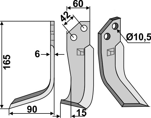Blade 165x60mm, left
