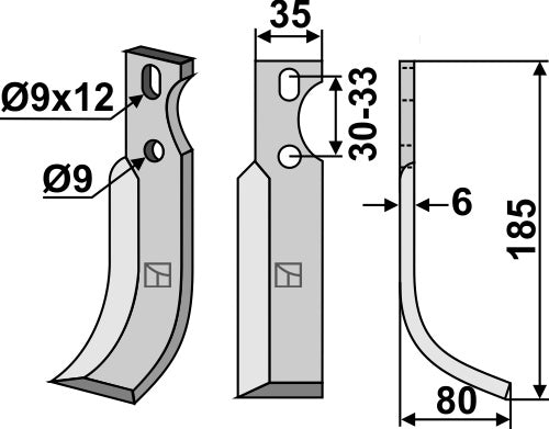 Blade 185x35mm, right