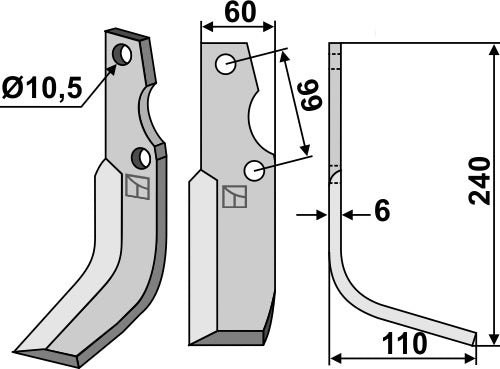 Blade 240x60mm, right