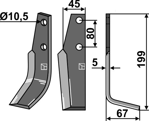 Blade 199x45mm, right