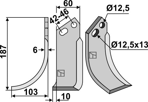 Blade 187x60mm, left