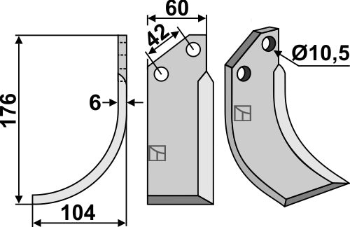 Blade 176x60mm, left