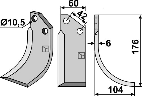 Blade 176x60mm, right