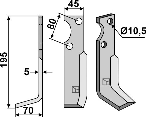 Blade 195x45mm, left