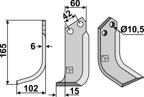Blade 165x60mm, left