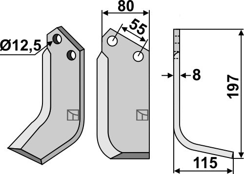 Blade 197x80mm, right