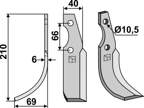 Blade 210x40mm, left