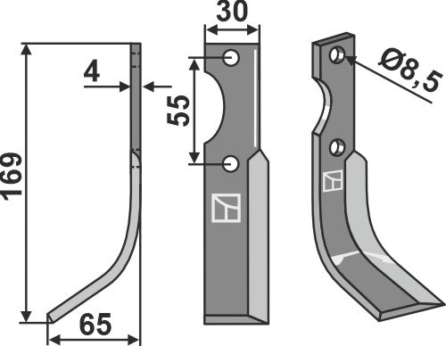 Blade 169x30mm, left