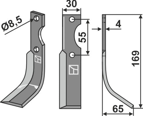 Blade 196x30mm, right
