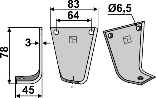 Blade 78x83mm, left