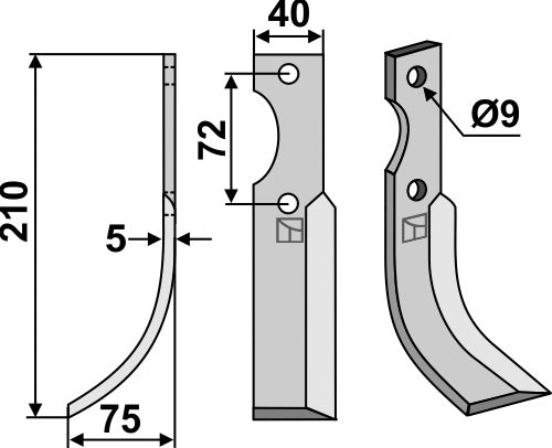 Blade 210x40mm, left