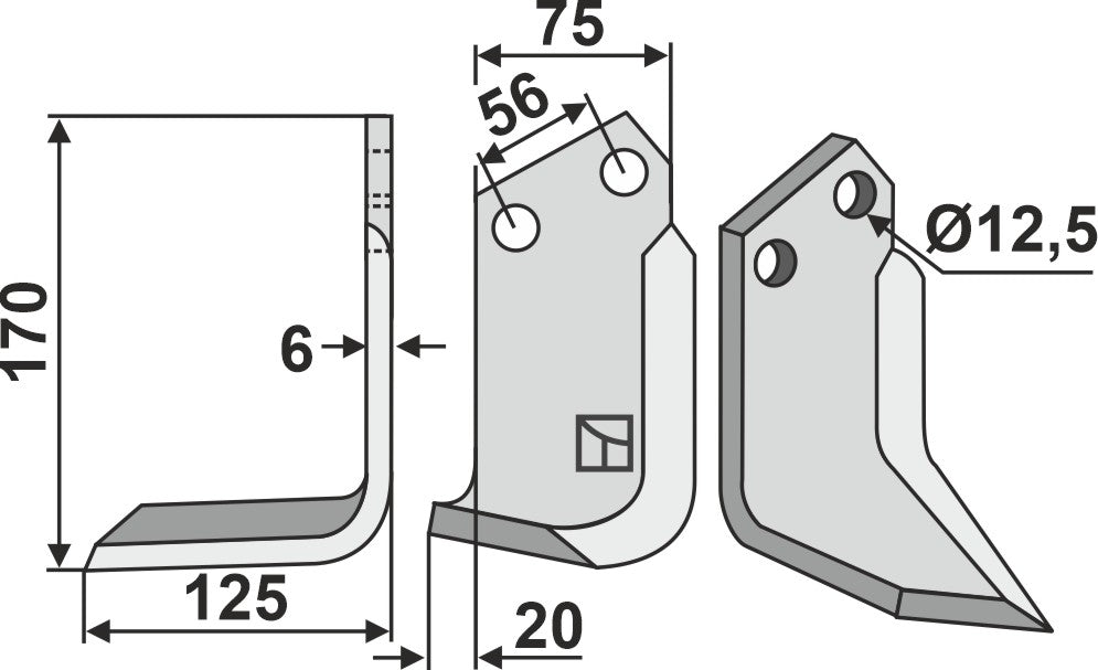 Blade 170x75mm, left