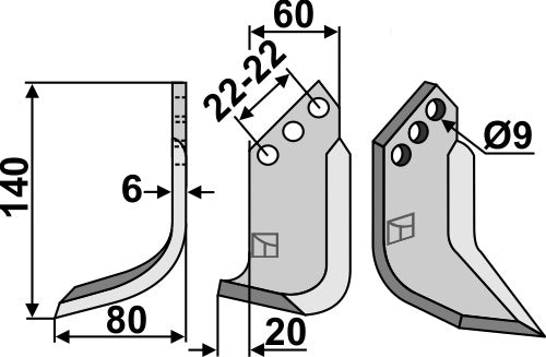 Blade 140x60mm, left