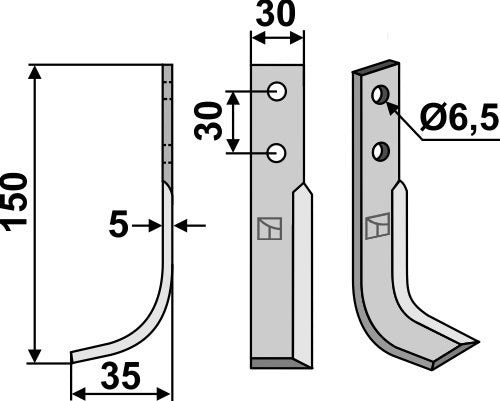 Blade 150x30mm, left