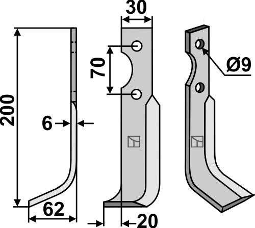 Blade 200x30mm, left