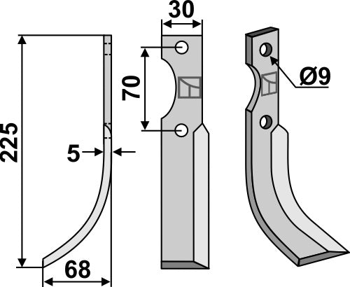 Blade 225x30mm, left