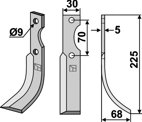 Blade 225x30mm, right