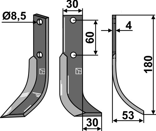 Blade 180x30mm, right