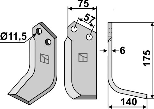 Blade 175x75mm, right