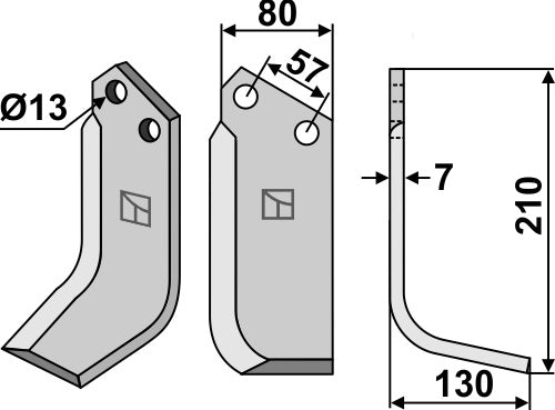 Blade 210x80mm, right