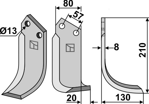 Blade 210x80mm, right