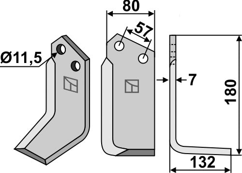 Blade 180x80mm, right