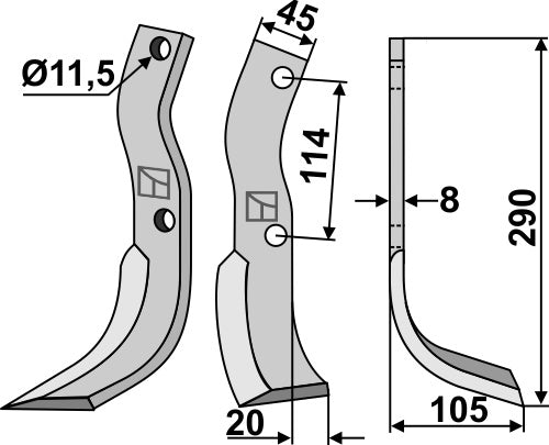 Blade 290x45mm, right