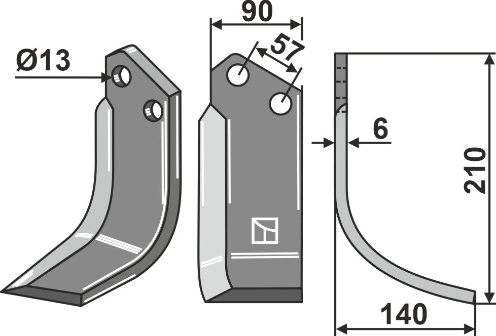 Blade 210x90mm, right