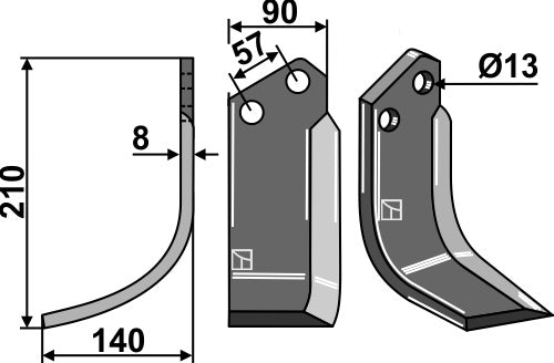 Blade 210x90mm, left