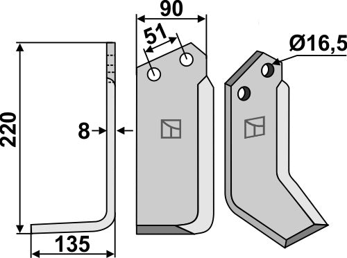 Blade 220x90mm, left