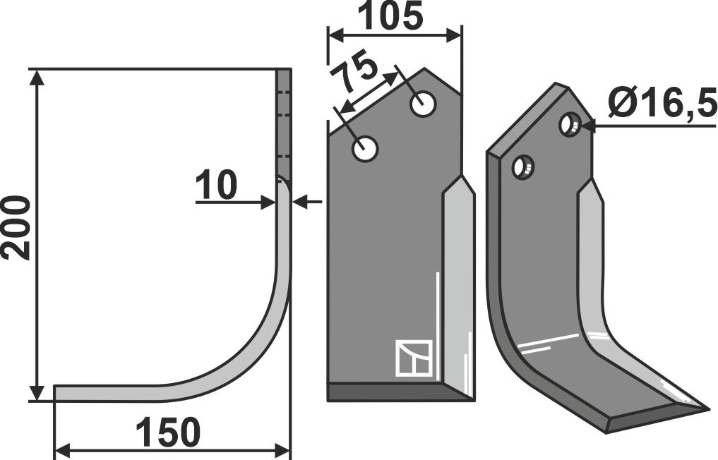 Blade 200x105mm, left