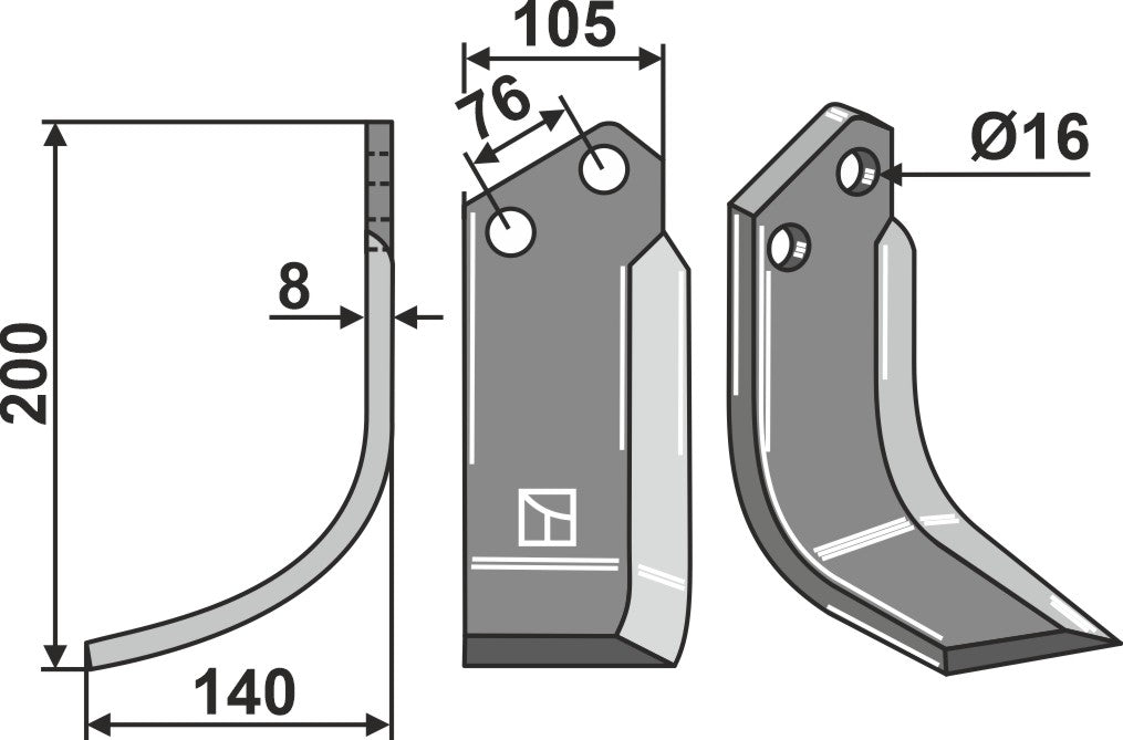Blade 200x105mm, left