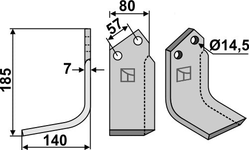 Blade 185x80mm, left