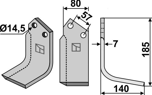 Blade 185x80mm, right