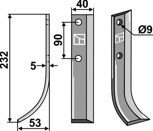 Blade 232x40mm, left