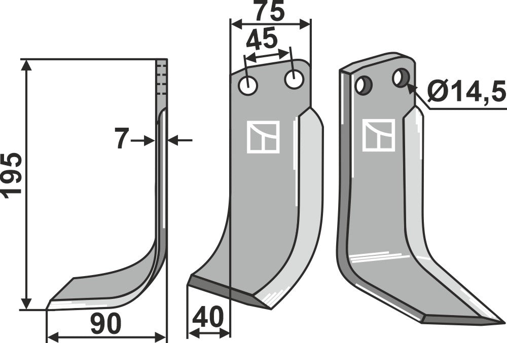 Blade 195x75mm, left