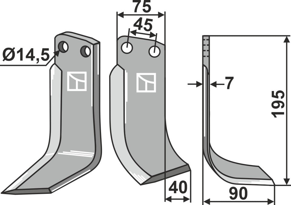 Blade 195x75mm, model