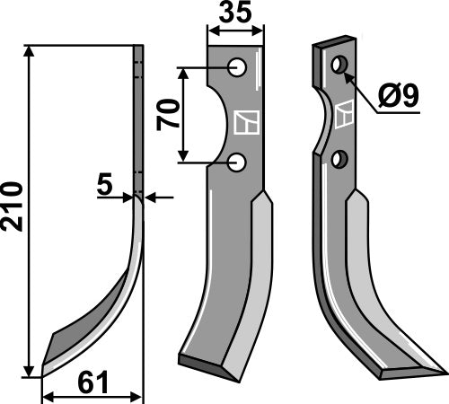 Blade 210x35mm, left