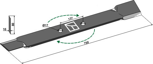 Mover-blade 750mm - right