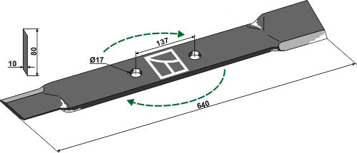 Mover-blade 640mm - right